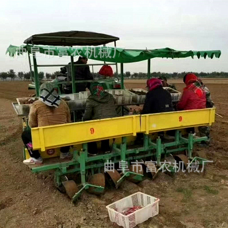 拖拉机牵引式药材移栽机 根茎类作物移栽机株距可调可定制