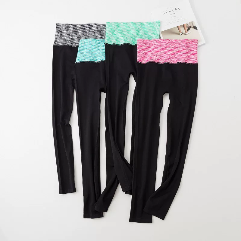 A242 Clearance Women's Sports Yoga Pants Segment Dyed Waist Hem Moisture Wicking Quick Drying