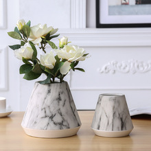 厂价直销简约创意大理石纹陶瓷花瓶干花水培花插客厅餐厅套装摆件