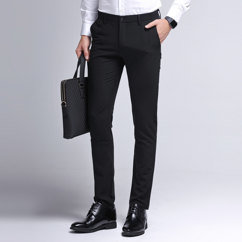 Western-style trousers Self-cultivation black Suit pants business affairs leisure time Straight trousers Spring and autumn season go to work dress pants