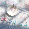 Shiny long earrings from pearl, universal ear clips, Japanese and Korean