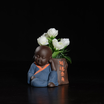 Flower pot ceramics Home Furnishing Hydroponics Botany vase originality Cinnabar Arts and Crafts Monk ceramics