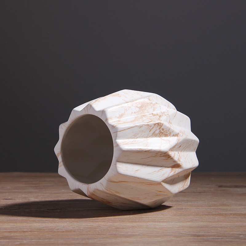 Nórdico jarrón de mármol de cerámica moderna sala de estar casera creativa entrada mesa de comedor modelo decoración de la habitación al por mayor