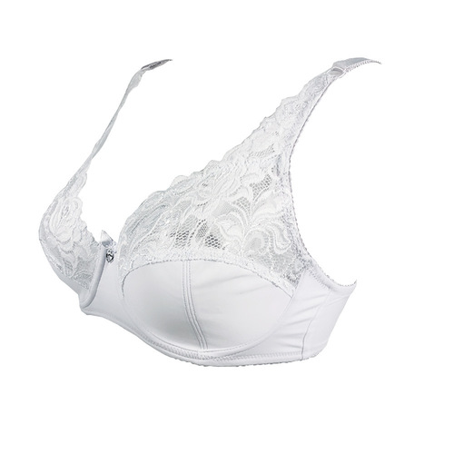 Large cup sexy lace bra ultra-thin cup see-through solid color underwear cross-border big breast fat lady bra