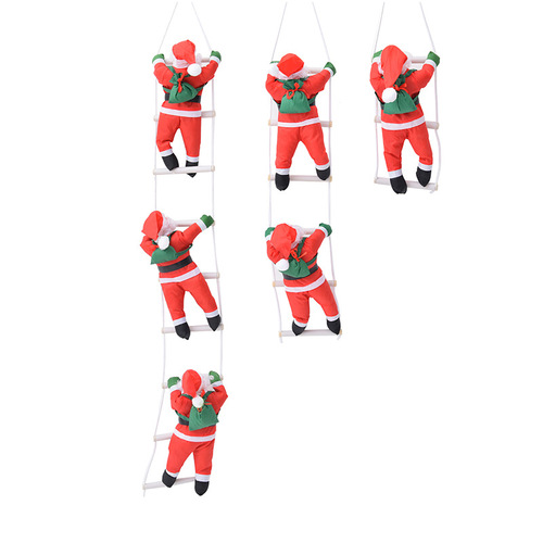 Santa Claus Pendant 40CM Climbing Ladder Climbing Rope Santa Claus Doll Christmas Holiday Home Decorations 