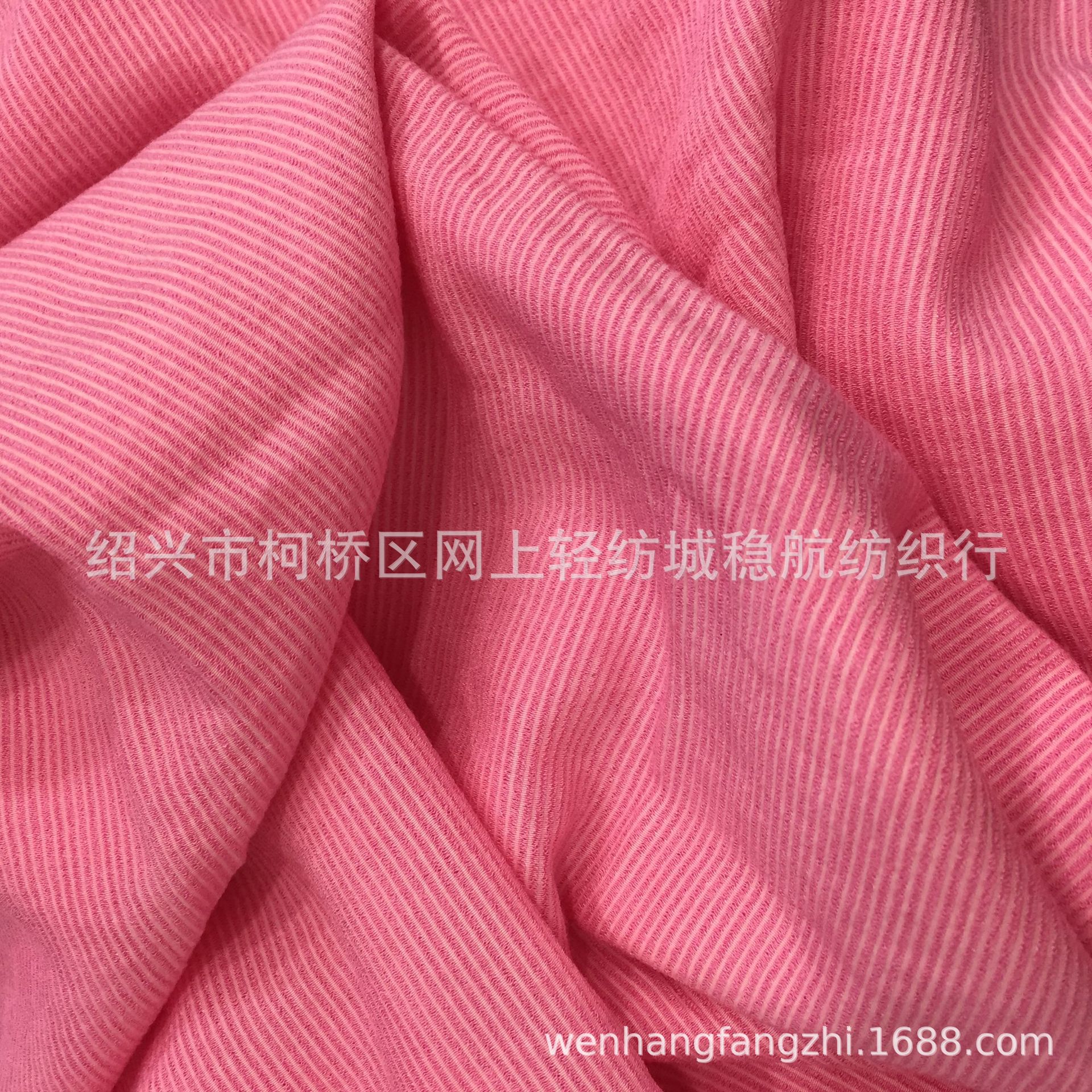 现货棉锦无弹灯芯条时装布料 透气时尚夏季女童装长短袖裙子面料