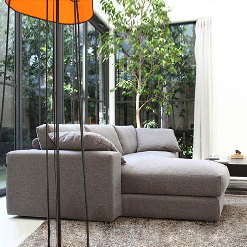 Suministro del fabricante: Sofá de tela nórdico, apartamento pequeño, sala de estar moderna minimalista, conjunto de chaise longue, extraíble y lavable, estilo moderno.