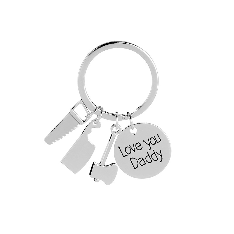 Keychain Father's Day Gift Love You Daddy Tool Saw Axe Hammer Keychain Wholesale Nihaojewelry display picture 14