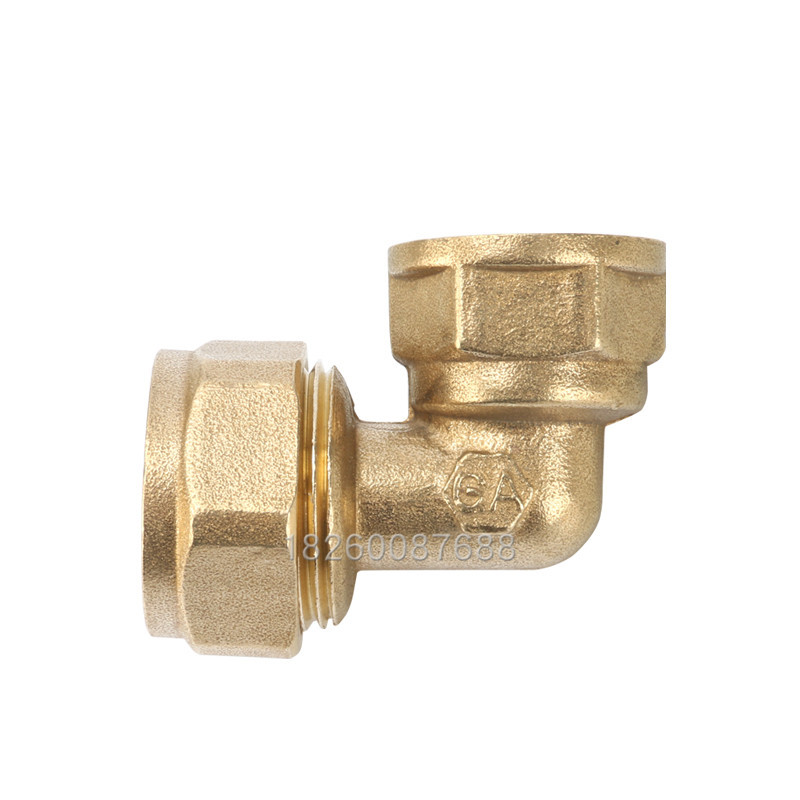 奇爱 铝塑管铜接头 内牙弯头 太阳能管件接头 内丝卡套配件加厚