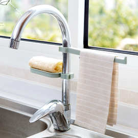 专利  水槽浴室用品夹式水龙头沥水架 双层可旋转版本