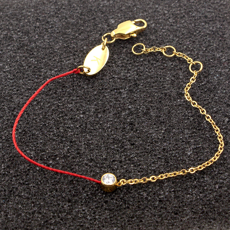 5g Weight Artificial Diamond Inlay Material Bracelets Classification 1 Piece Quantity Daily Occasion rope, Titanium Steel Material Geometric Pattern Women's Gender Plating, Inlay Design Simple Style Style Simple Style Geometric Rope Titanium Steel Plating Inlay Artificial Diamond Women's Bracelets 7
