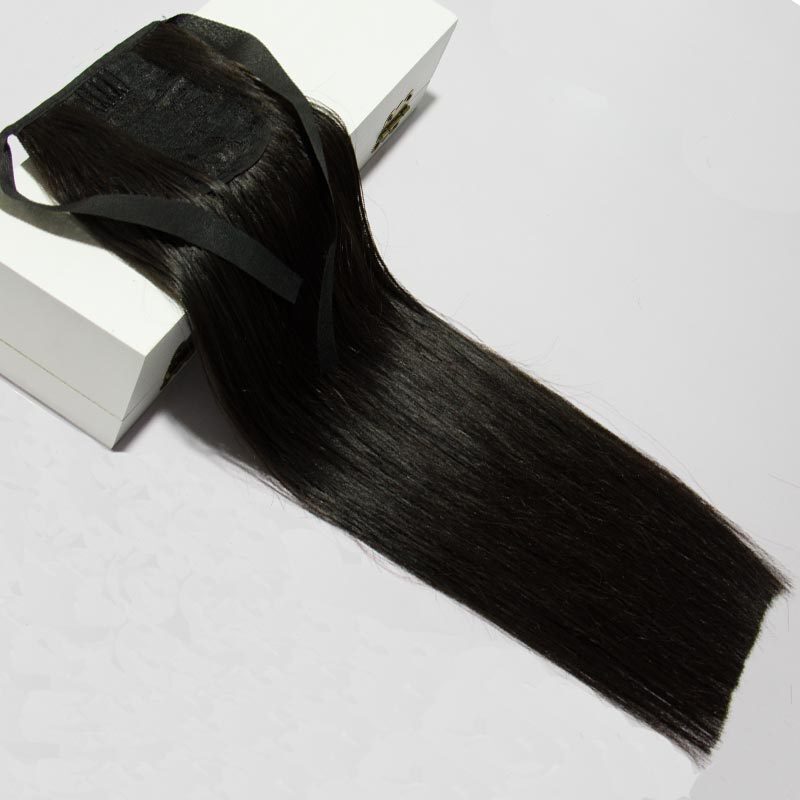 Factory direct wig straight ponytail binding strap ponytail wig hair patch one-piece wig