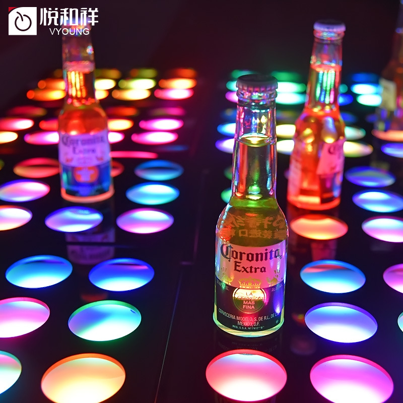 工厂直销亚克力发光酒托 可充电led七彩发光酒座 尺寸可定