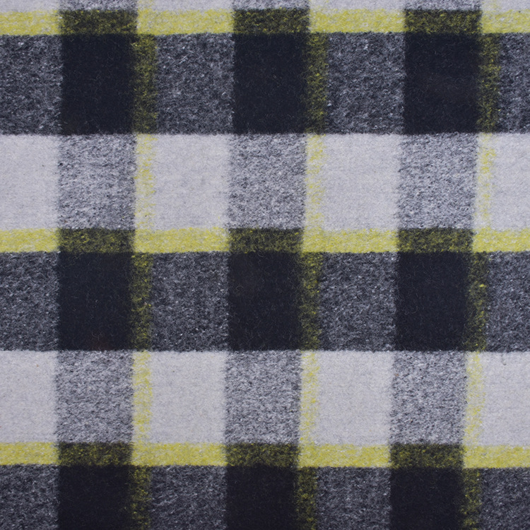 厂家直销格子呢料 羊毛针织提花大衣呢面料 布粒粒现货供应|ms