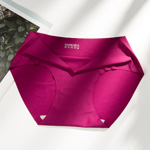 One piece ice silk seamless underwear for women pure cotton crotch low waist women's briefs