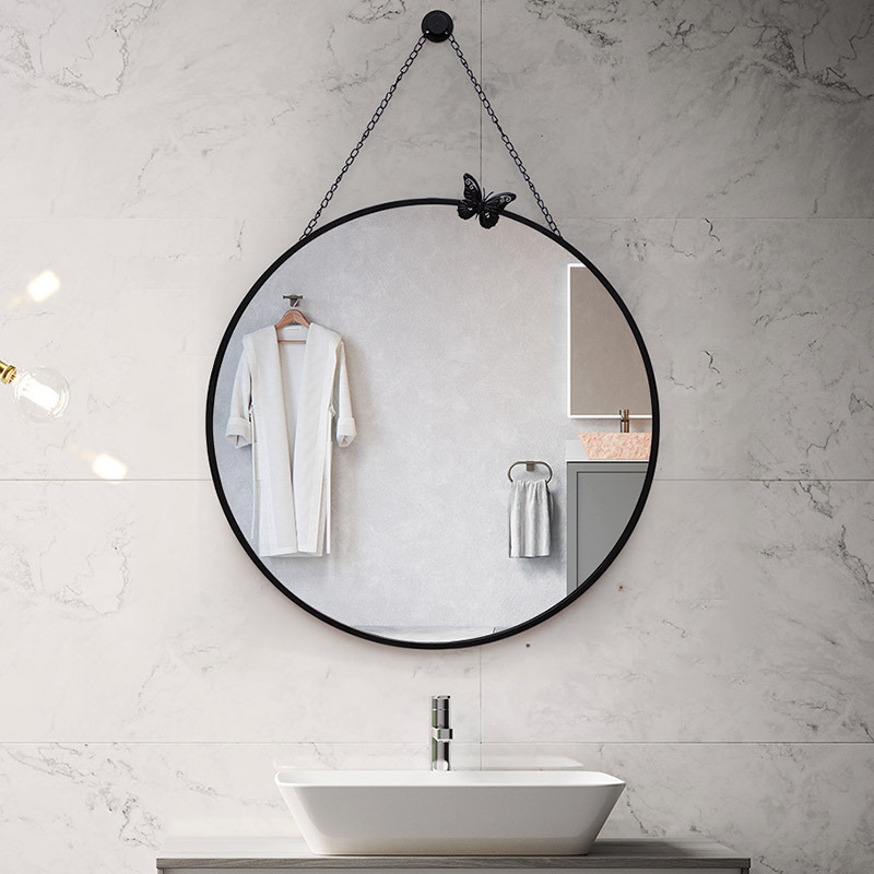 【壹件代發】鐵藝浴室鏡衛生間衛浴鏡裝飾壁挂鏡牆面穿衣鏡全身鏡