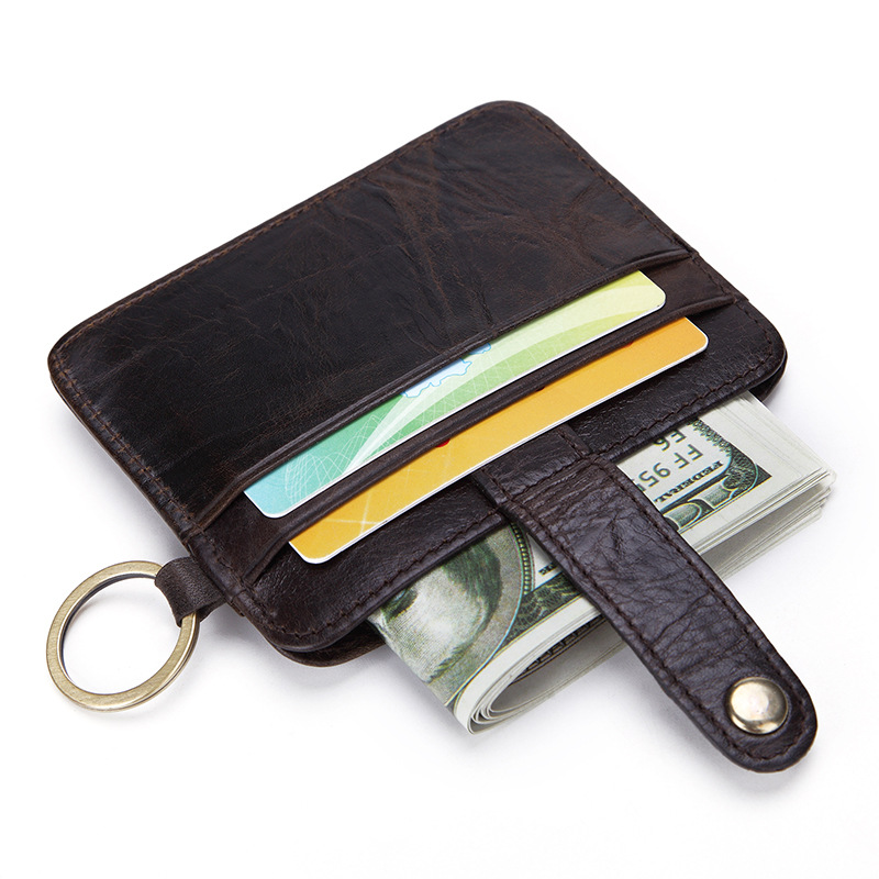 30g Weight Nylon Lining Material Zipper Closure Type Small Wallets Bags Type Business Occasion Leather Material Solid Color Pattern All Seasons Season Unisex Gender Basic Style Square Shape Unisex Solid Color Leather Zipper Wallets