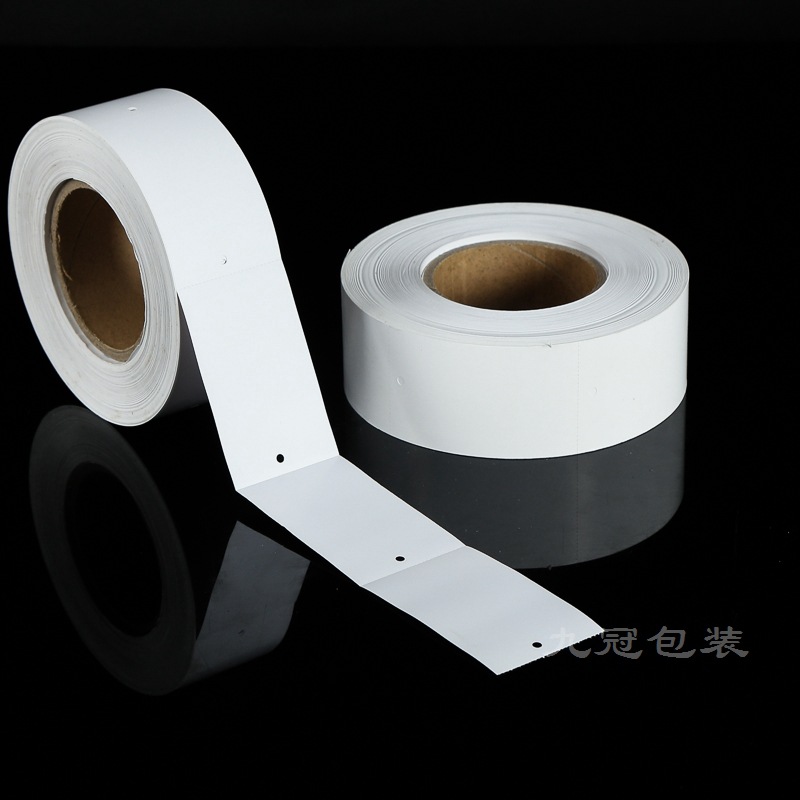 白色纸类标签订做 衣服卷筒服装标签 纸类标签定做logo