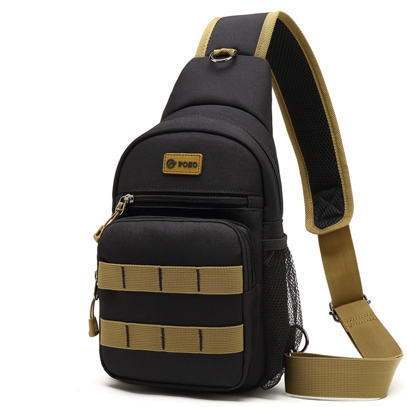 廠家直銷大學生斜挎包歐美範滌綸休閑胸包男多功能胸包防水男包
