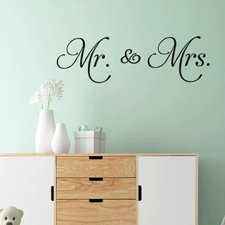 Mr Mrs 爱情英文箴言 卧室客厅装饰pvc墙贴纸 厂家批发 FX1112