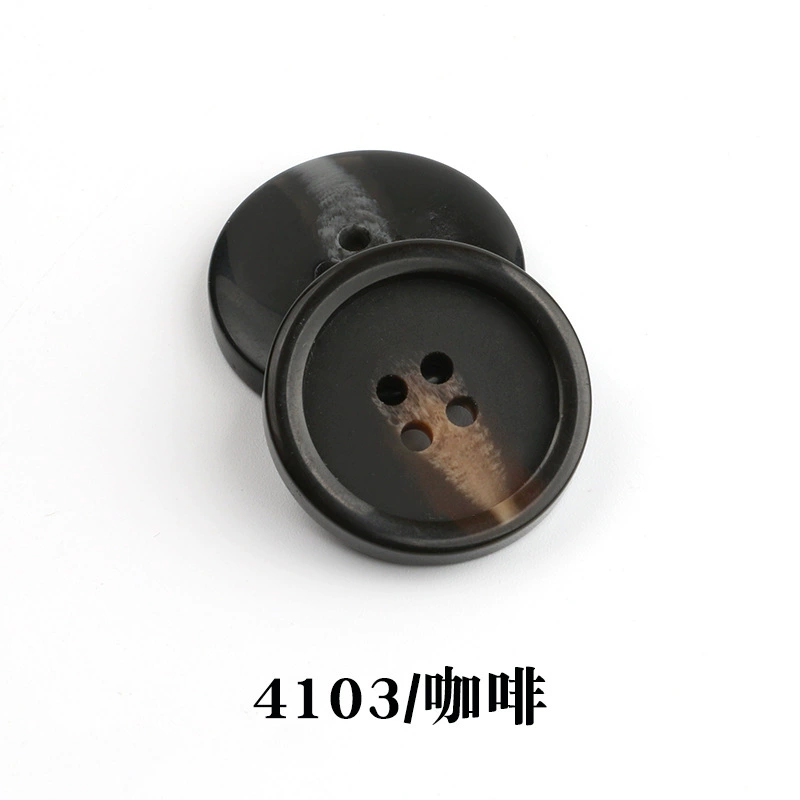 Spot wholesale resin pattern button suit button round edge four-eye coat windbreaker suit jacket button 4100