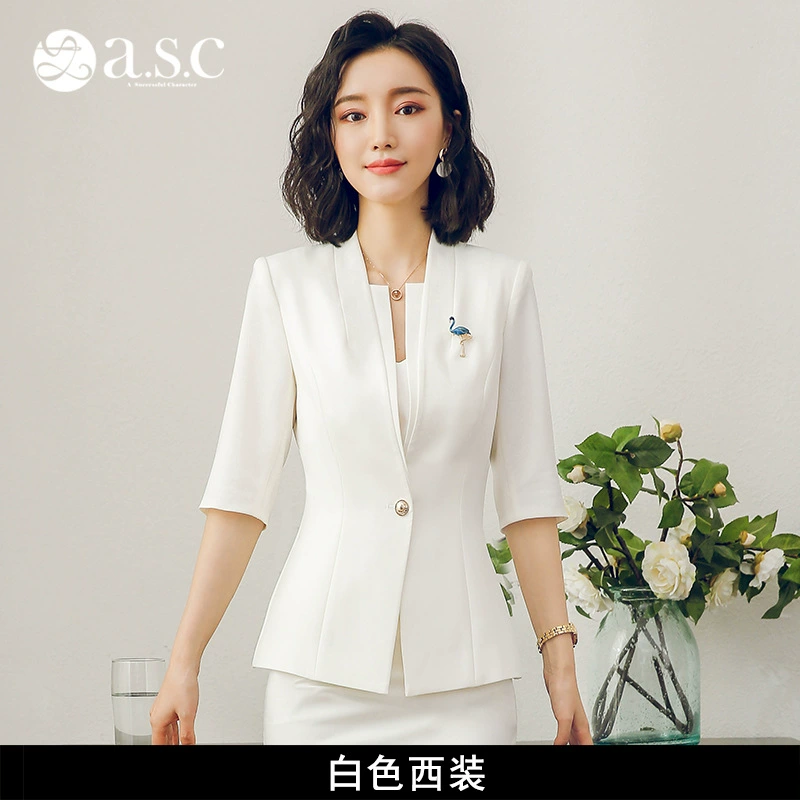 Summer fashionable set for work, classic suit jacket, 2018