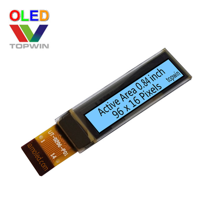 0.84英寸蓝色oled显示模组蓝光9616TLBBG01接插方式IIC/I2C模块