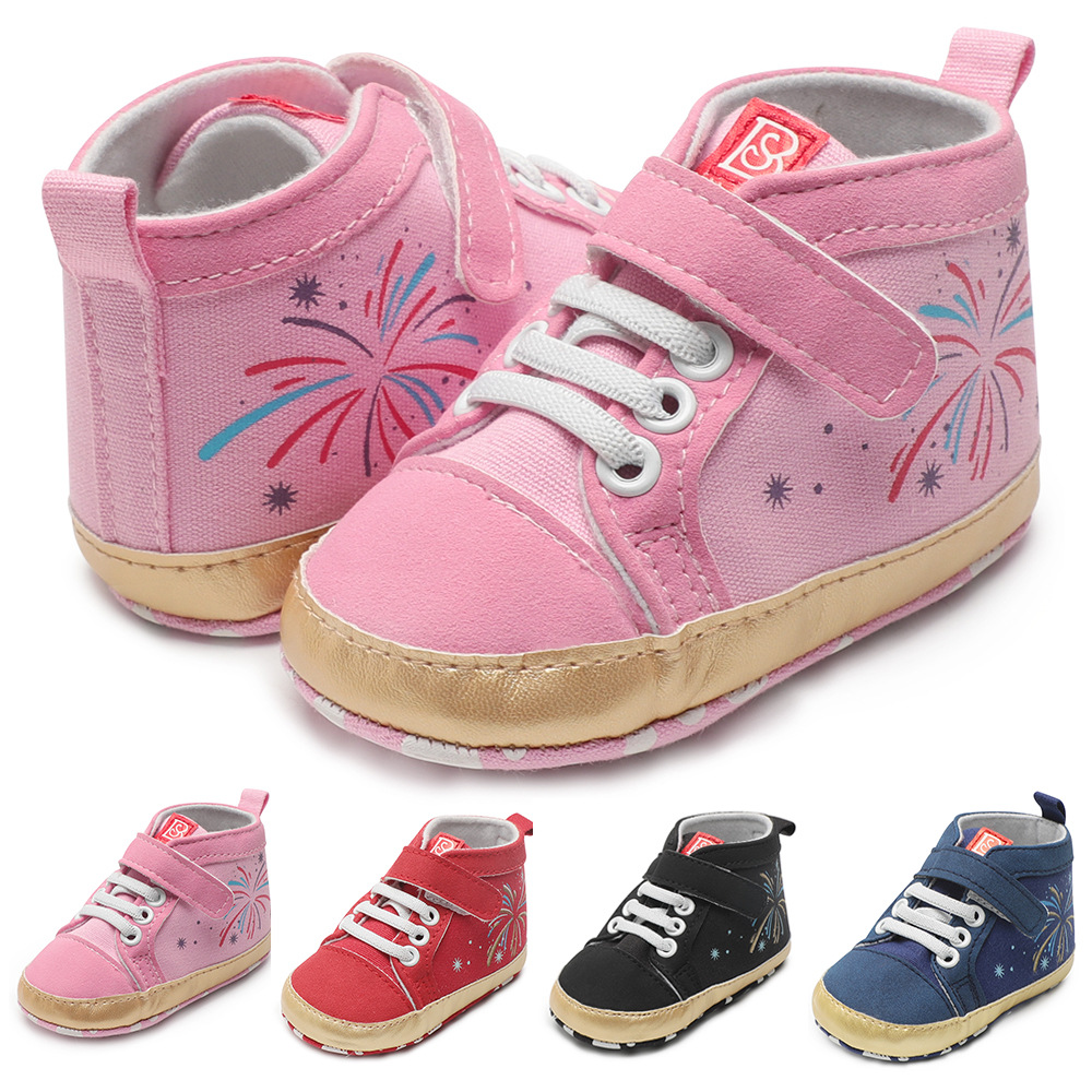 痴痴猫 0-12月宝宝新款学步鞋系带软底运动鞋不易掉婴儿鞋|ru