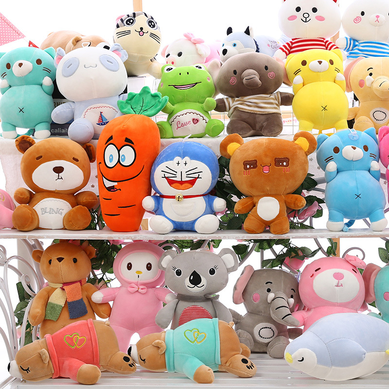 批发精品8寸羽绒棉抓机娃娃婚庆抛洒礼品公仔热卖商场娃娃机专用