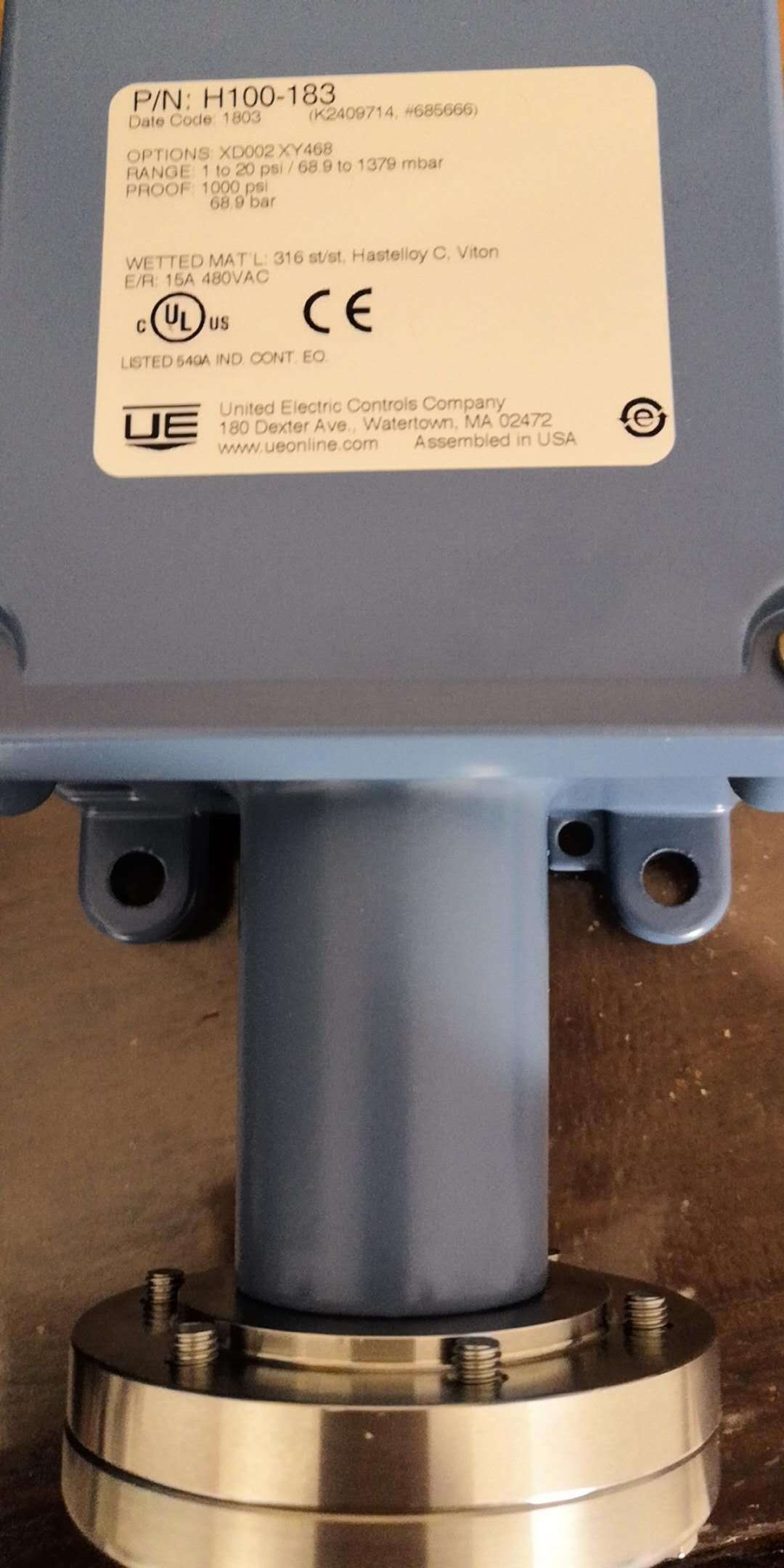 【西安奥信】美国UE压力开关H100-183 UE授权总代理