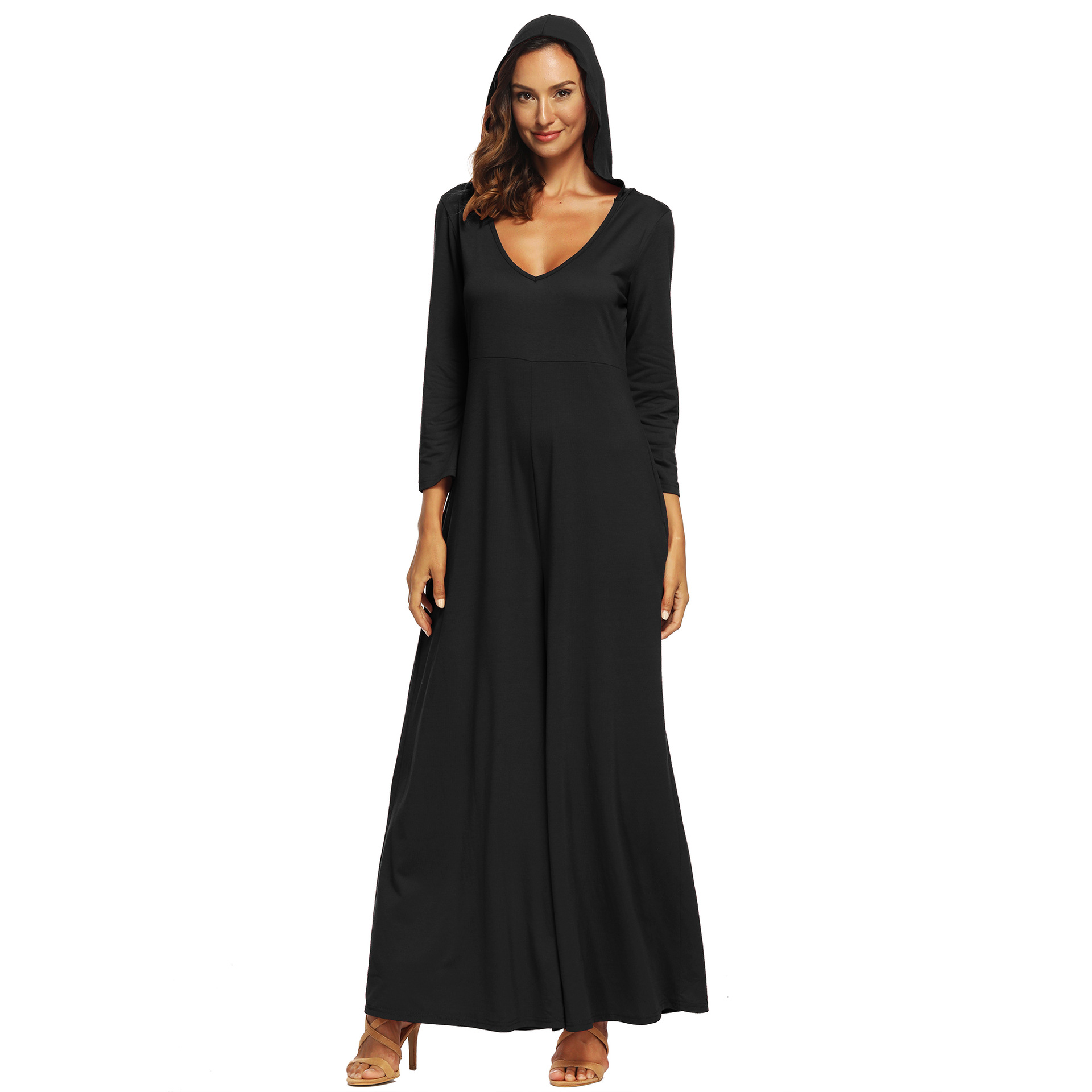 hooded wide-leg jumpsuit  NSOY46061