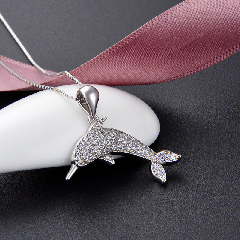 Venta caliente transfronteriza dolphin s925 collar de plata colgante dulce fresco joyería estudiante femenina al por mayor