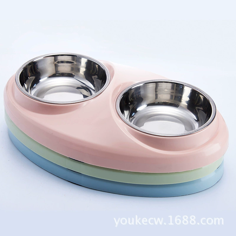 Взрывная пластиковая миска для собак Двойная чаша для кошек миска для домашних животных продовольственный бассейн оптом творческий Овальный Тай Чи Pet Bowl
