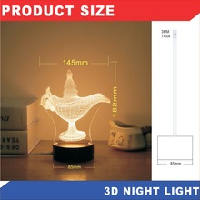 厂家直销批发 阿拉丁神灯 3D台灯家居装饰小夜灯 起夜灯 来图定制