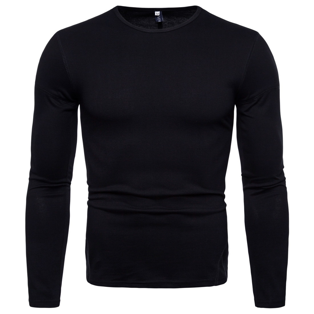 European men's autumn new foreign trade long sleeve T-shirt European men's solid round neck large loose T-shirt