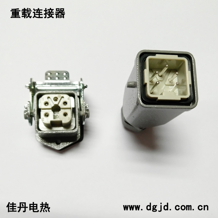 4芯重载连接器 热流道矩形连接器 工业航空插头快速接头