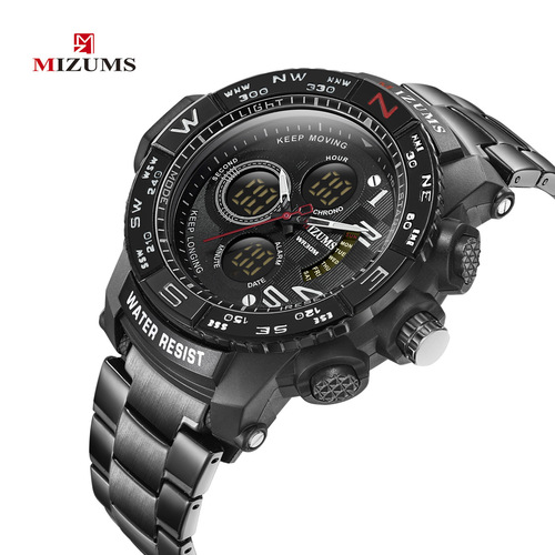 MIZUMS8002 men's watch sports watch quartz watch steel band men's watch electronic watch