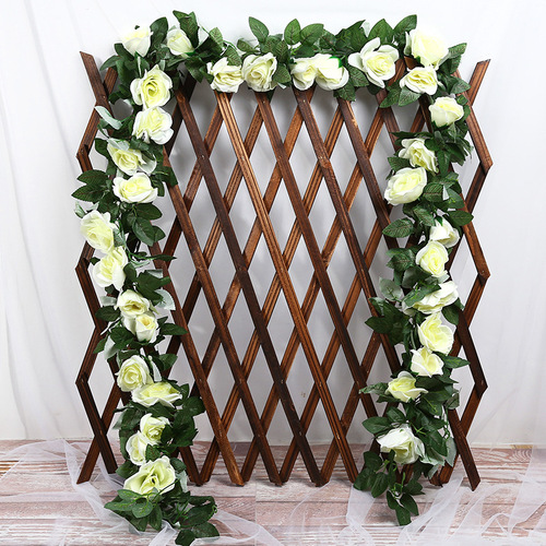 Simulated rose rattan rattan air conditioning pipe wrapped around balcony flower wedding decoration hanging basket rattan chair decoration flower rattan
