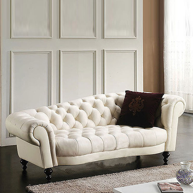 欧式新古典皮艺贵妃椅法式卧室贵妃榻客厅休闲美人榻太妃躺椅沙发