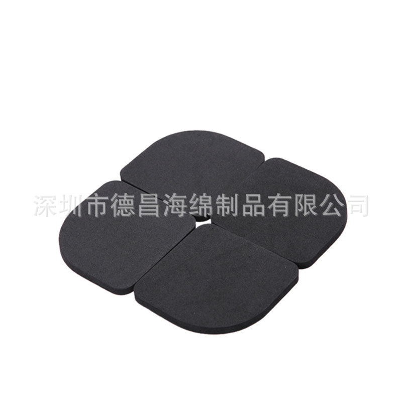 黑白色网格EVA垫 圆形黑色格纹家具防滑脚垫 电视机EVA减震脚垫