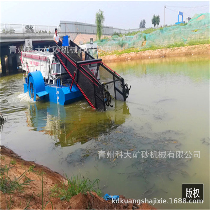 四川成都大型水草收割船 垃圾水葫芦清理船 河道治理水草机械