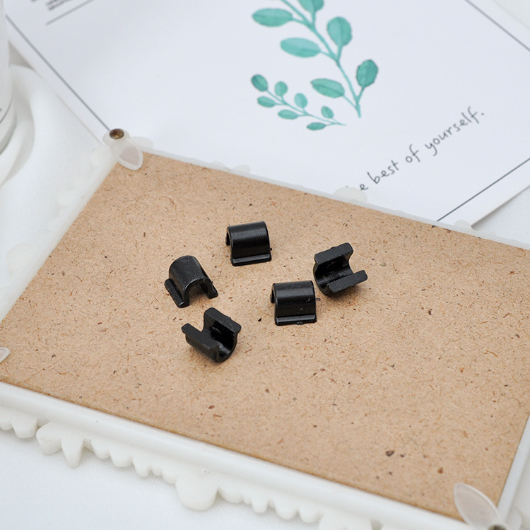 Accesorios de la joyería de bricolaje pasta de hebilla de goma hebilla del anillo del pelo hebilla de plástico C hebilla negro transparente Flor del anillo del pelo