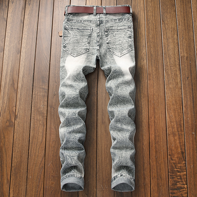 Jeans nuovi da uomo, alla moda, casual, retrò, ricamati, lavati, a gamba dritta_voghion.com