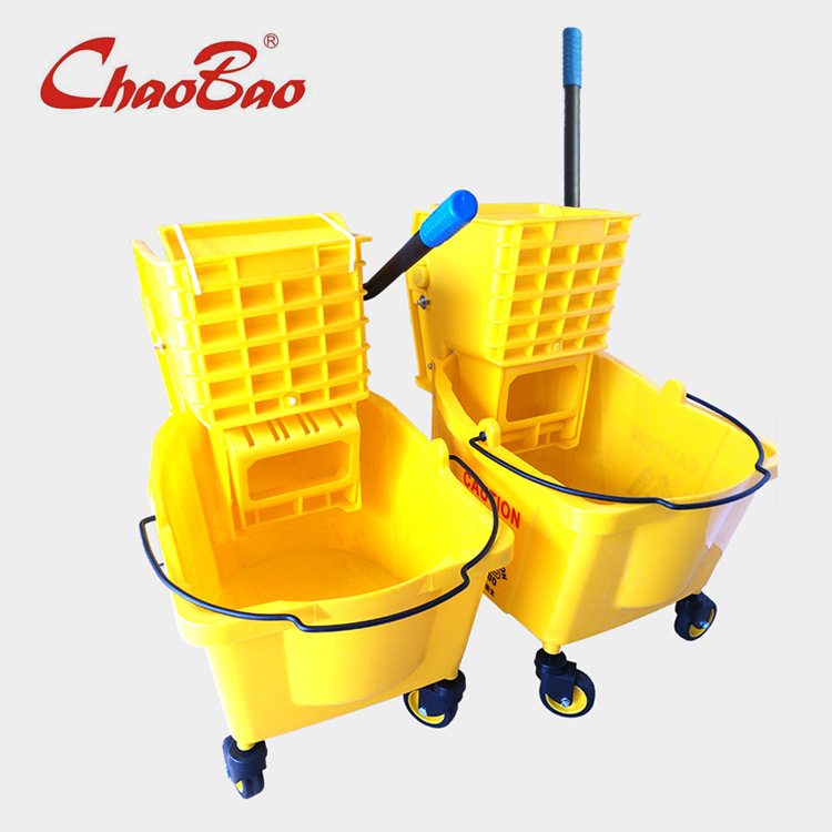 Chaobao Water Squeezing Truck Hotel Hand-Pressed Squeezing Bucket 32L Single Barrel Mop Bucket Water Squeezing Truck Mop Cleaning Truck