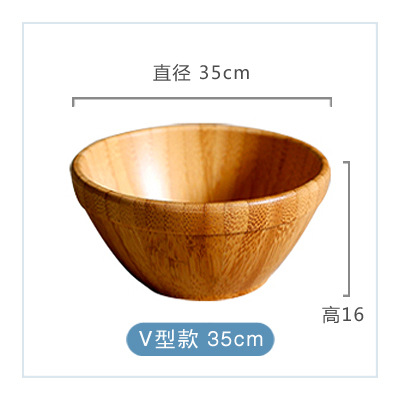 Ensaladera redonda de bambú de madera tazón de bambú creativo tazón de arroz tazón de fruta restaurante occidental tazón de bambú plato de fruta del hotel