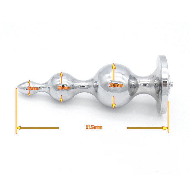 成人情趣游戏玩具肛阴塞电击脉冲理疗按摩器配件：实心合金属肛塞