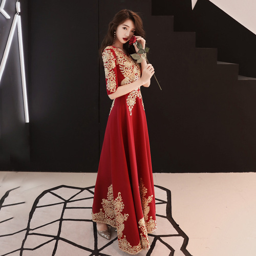 Evening Dresses cocktail party banquet dress vestido de banquete de cóctel Fu Niang Ji Hongchang wedding return Wedding Evening Dress