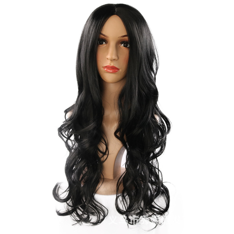 2021 Amazon European and American wig female wig hair long curly hair chemical fiber head set a generation of hair