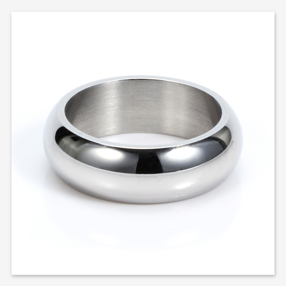Vintage Style Round Titanium Steel Epoxy Rings