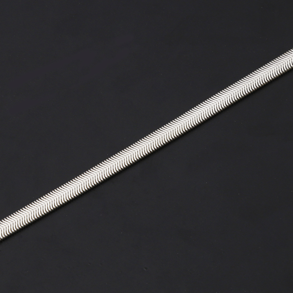 Silver Flat Snake Chain Necklace Sterling Silver Jewellery_voghion.com